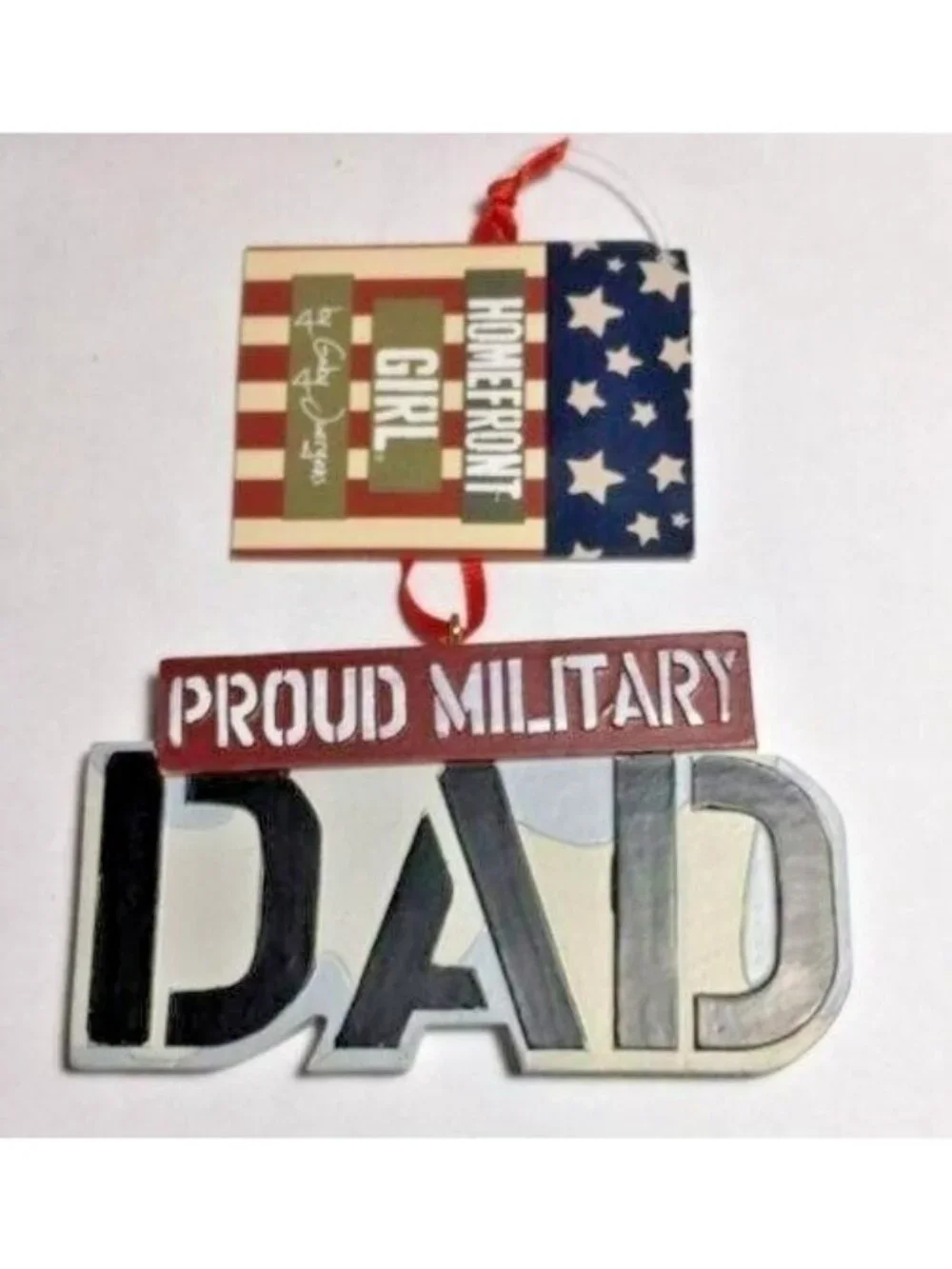 Ornament Proud Military Dad By Homefront Girl With Red White Blue Fathers Day